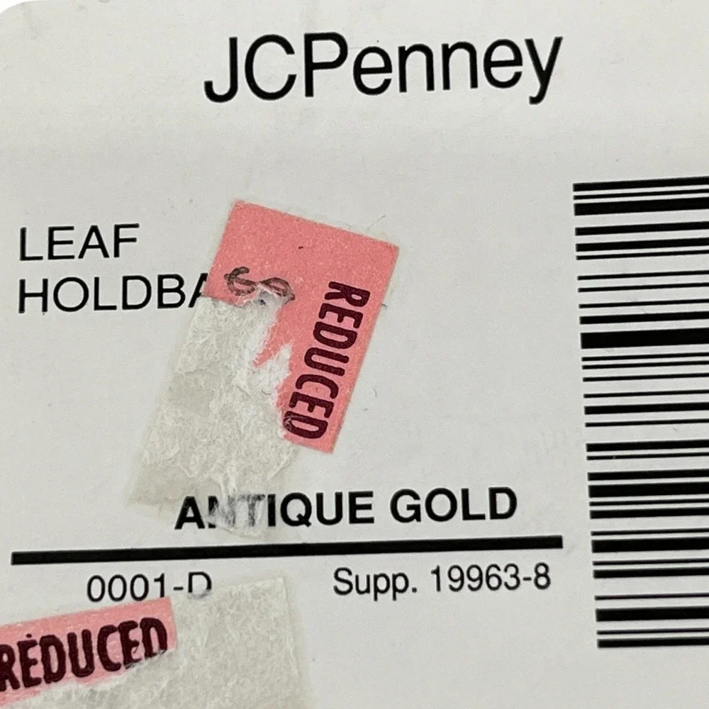 JCPenney Home Collection Scarf Holders Holdbacks Leaf Design Antique Gold